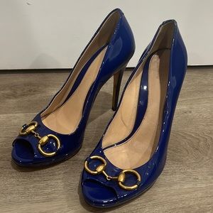 Gucci horsebit peep toe pumps